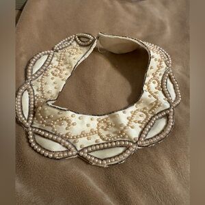 Antique GlenTex Faux pearl Elegant Bead Embellished collar made in Japan